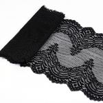 Кружево бельевое эластичное 230 мм / 3 м, 8036 цв.черный, Kruzhevo