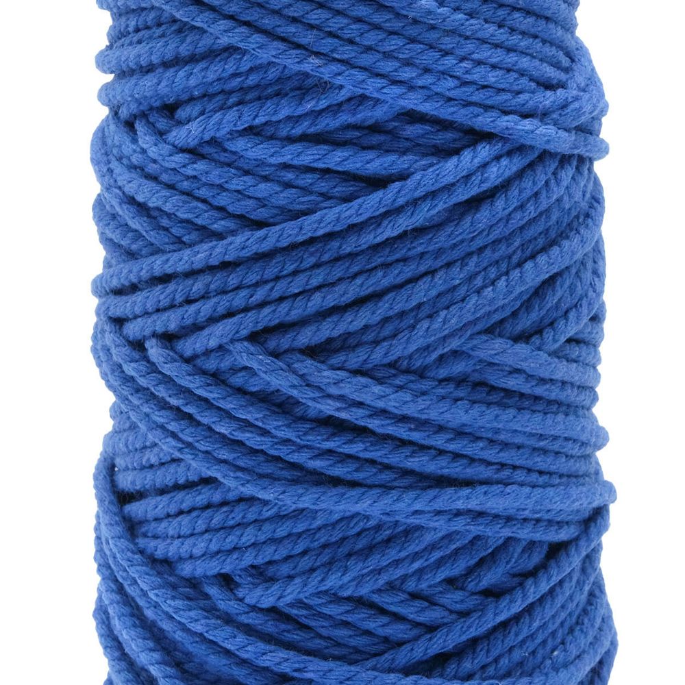 Шнур круглый х/б ⌀4.0 мм / 100 метров, (бобина) (синий)