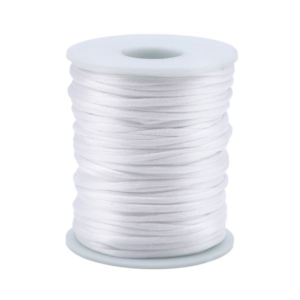 Шнур атласный корсетный ⌀2.0 мм / 45.7 метров, 2 белоснежный