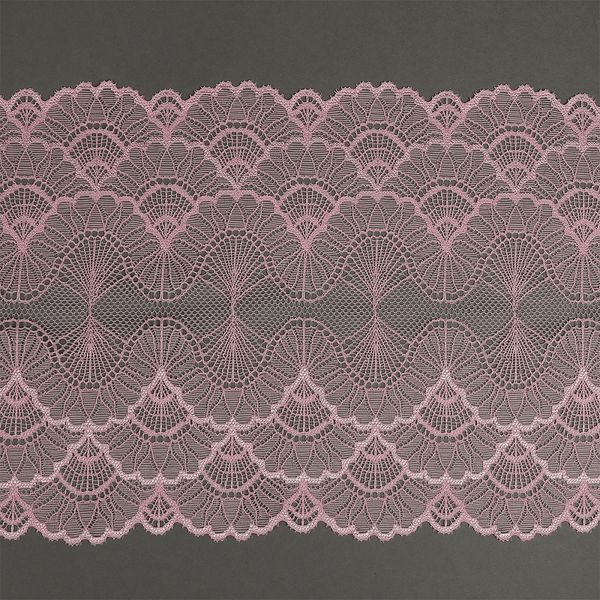 Кружево эластичное (стрейч) 8034 195мм цв.F134 розовый, 10 м, Kruzhevo