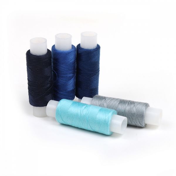 Нить для штопки джинсы цв. синий ассорти 5 катушек 200м