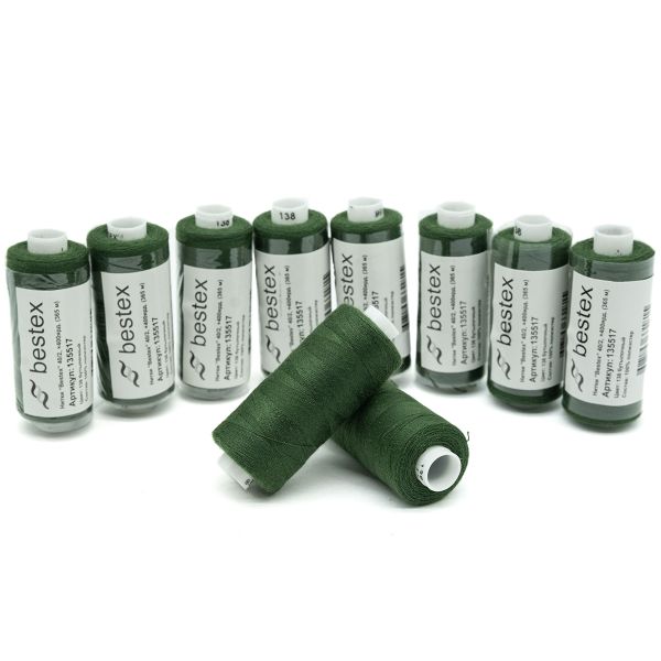Нитки швейные бытовые Bestex 40/2, 365 м (400 ярд) / 10 кат., 138 бутылочный