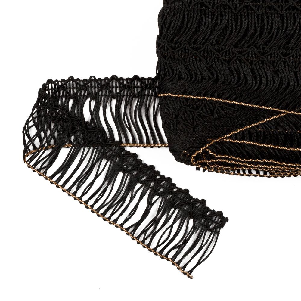 Бахрома отделочная 35.0 мм / 16 метров, 115 черный, Gamma А-06