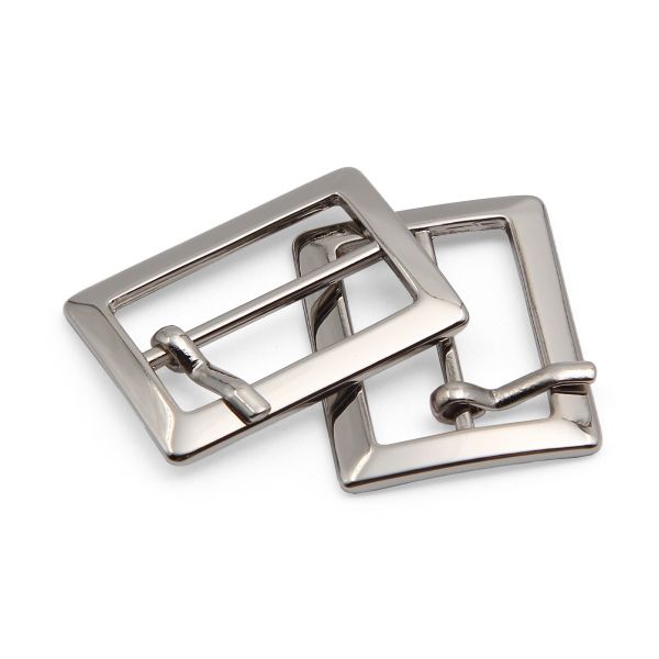 Пряжка ременная металл 20 мм, прямоугольная, серебро (никель), 2 шт, MB-155
