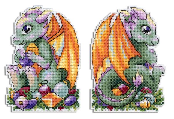 Набор для вышивания нитками МП Студия (Жар-птица), Новогодний дракончик, 13х9 см
