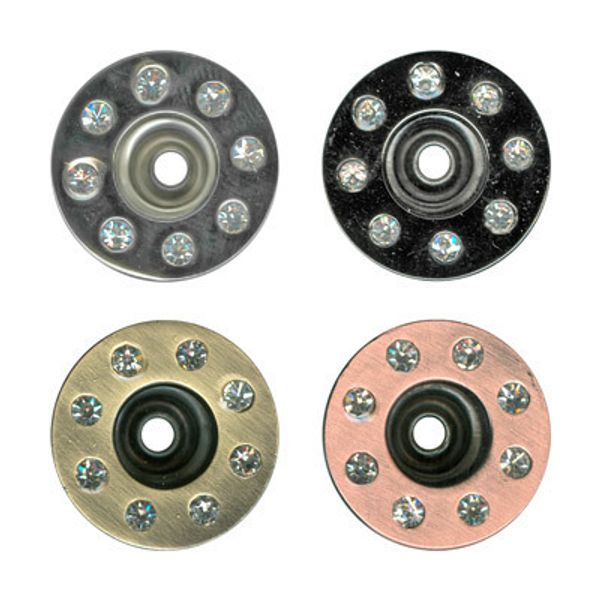 Пуговицы джинсовые со стразами ⌀17 мм, 24 шт, 15 шлифованная медь, Micron BJS 001