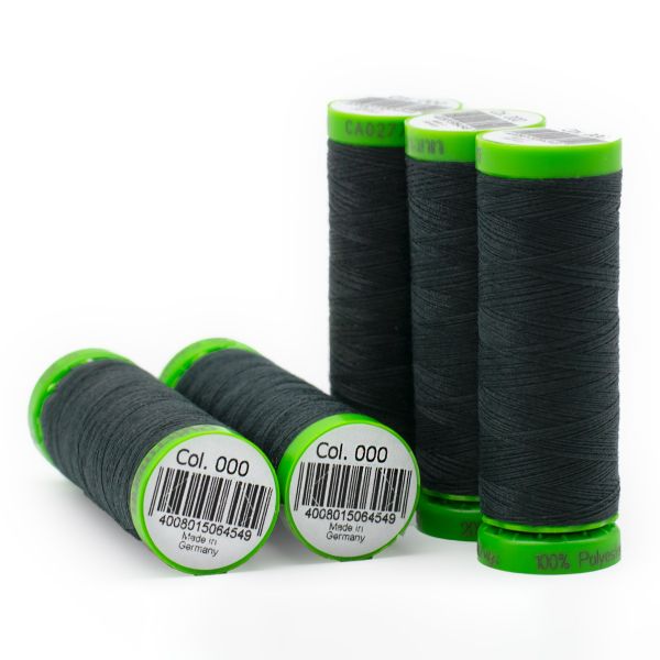 Нитки для тонких тканей Gutermann Extra Fine 150, 200м, _000 черный, 5 катушек