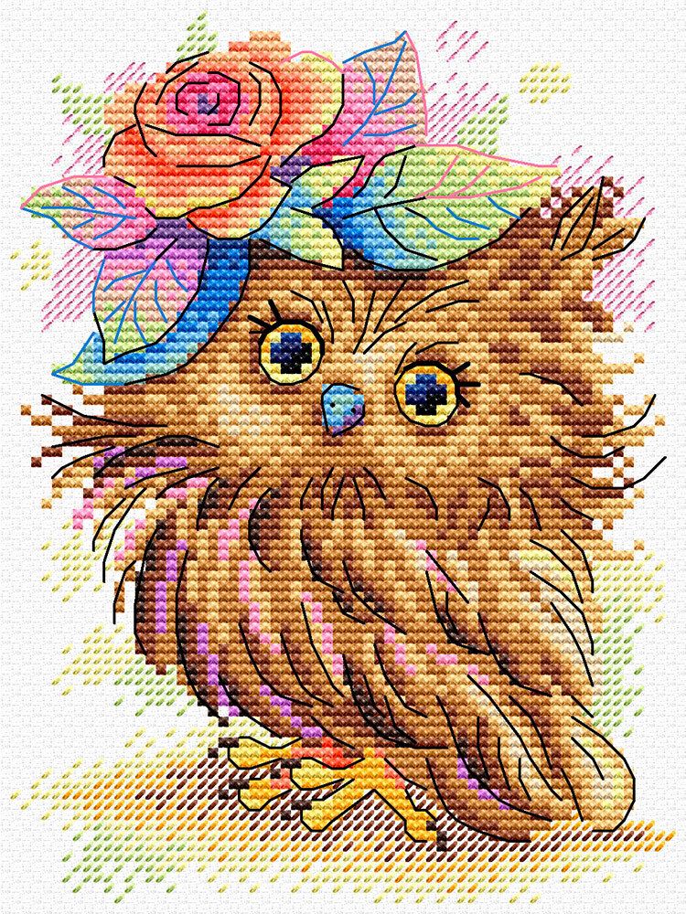 Набор для вышивания нитками МП Студия (Жар-птица), Очаровательная совунья 12х16 см