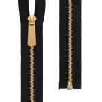 Молния металл Т5 (5 мм) 1 зам., разъем., 70 см, декор, золото, черный, KAP-5 Gamma, 5 шт