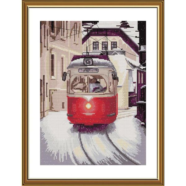 Набор для вышивания нитками Нова Слобода, Трамвай Желание 25х34 см