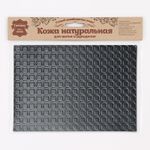 Кожа натуральная в листах фактурная А5 (21*14,8см) Подкова, 100% кожа (01 черный) 7010