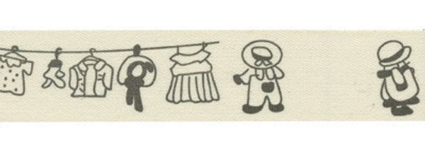 Лента хлопок с рисунком 16.0 мм / 5 шт по 3 метра, L8 001/113 Образ, черный, CLP-161 Gamma