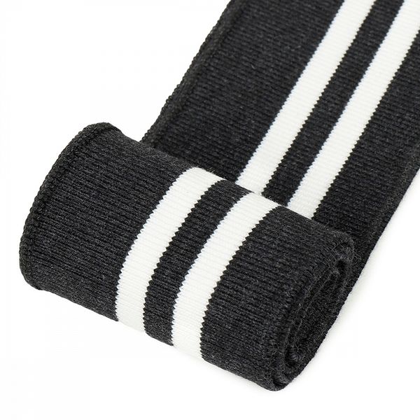 Подвяз (довяз) трикотажный 6.0х80 см, т.серый с белыми полосами, 100% п/э, 1 штука