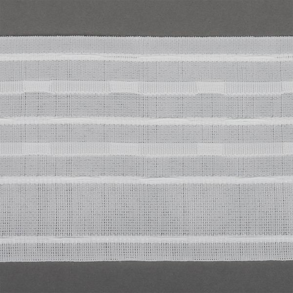 Лента (тесьма) шторная: сборка ромбик (1:2) 100 мм / 50 метров, арт.П-080К цв.белый