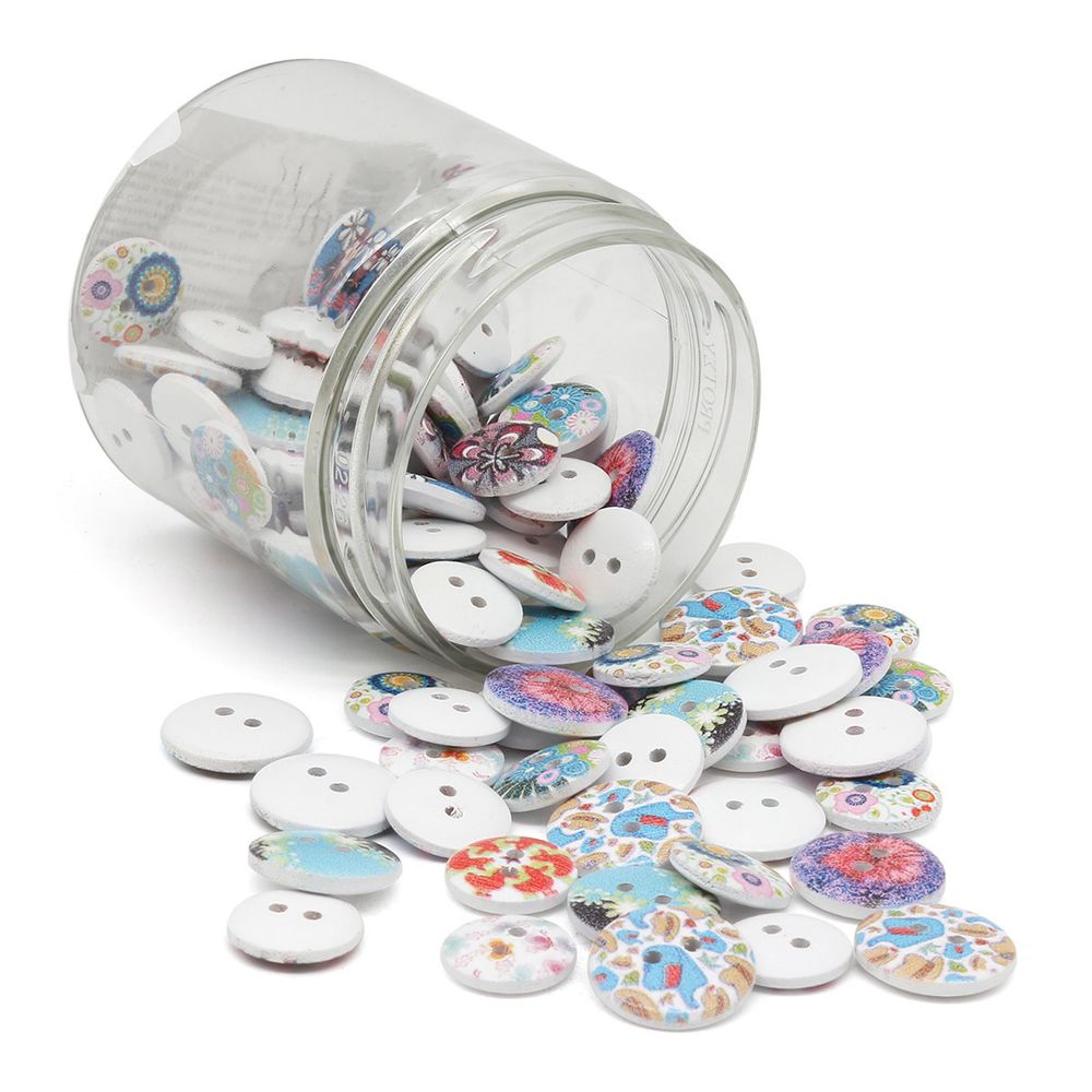 Украшения декоративные пуговицы деревянные Ассорти №9, 15-18 мм, 100 шт