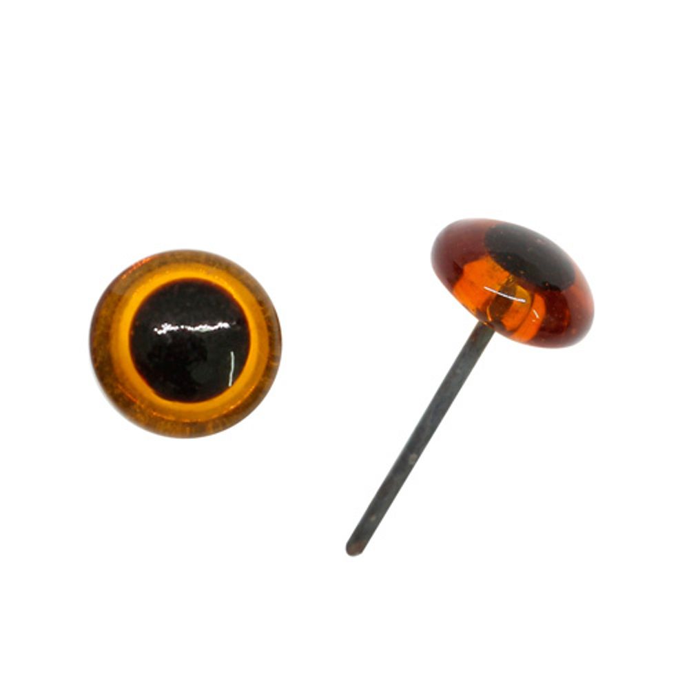 Глаза для кукол и игрушек 6мм на металл. ножке, цв.коричневый, 8 шт
