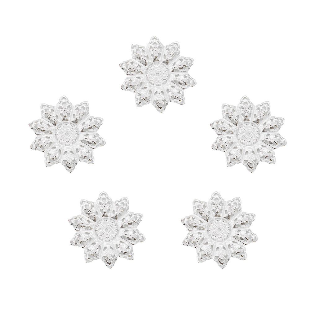 Декоративный элемент "Цветок", 48 мм, упак., 5 шт, Астра, серебро