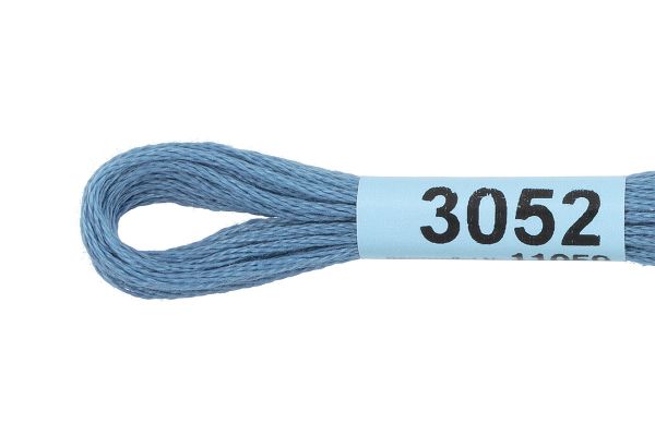 Мулине Gamma 100% хлопок, цв.3052 джинсовый, 24 мотка по 8 метров