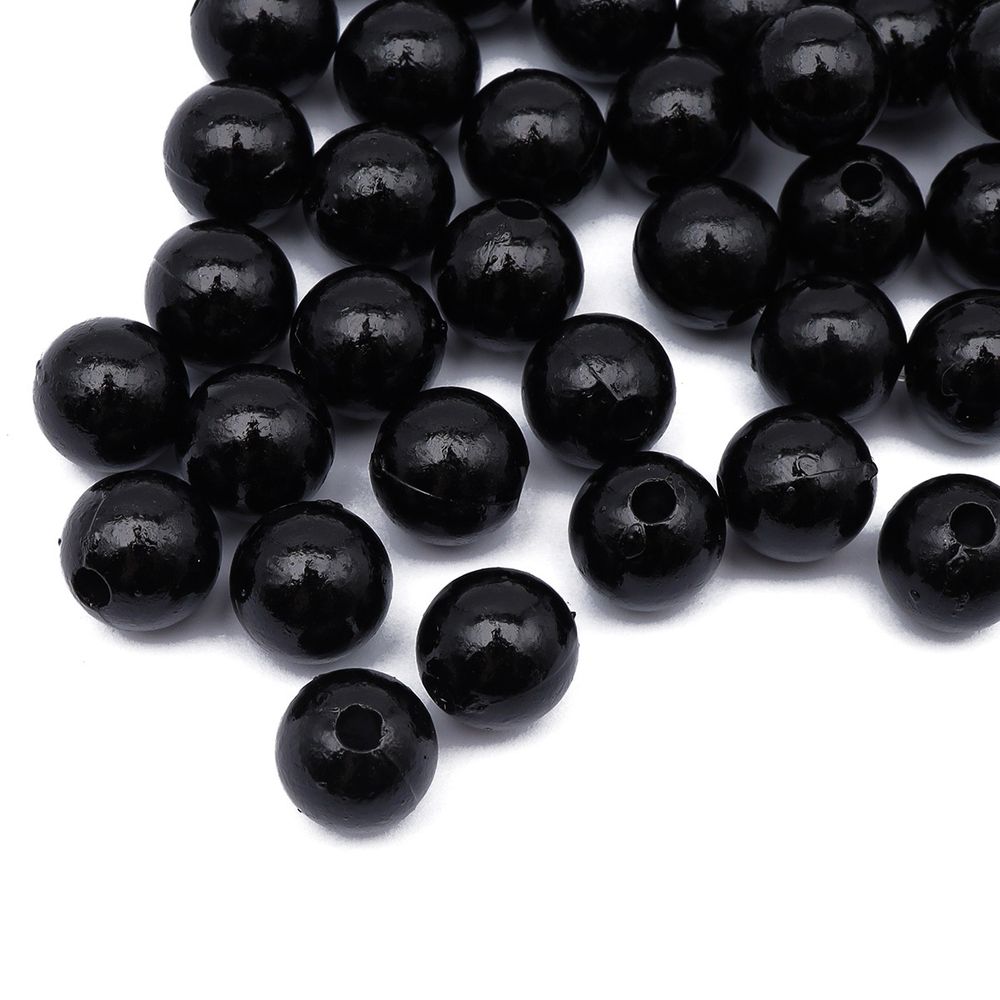 Бусины пластик (жемчуг) ⌀10 мм, 25 г, Astra&Craft (MH.КР.10.002.02 черный)