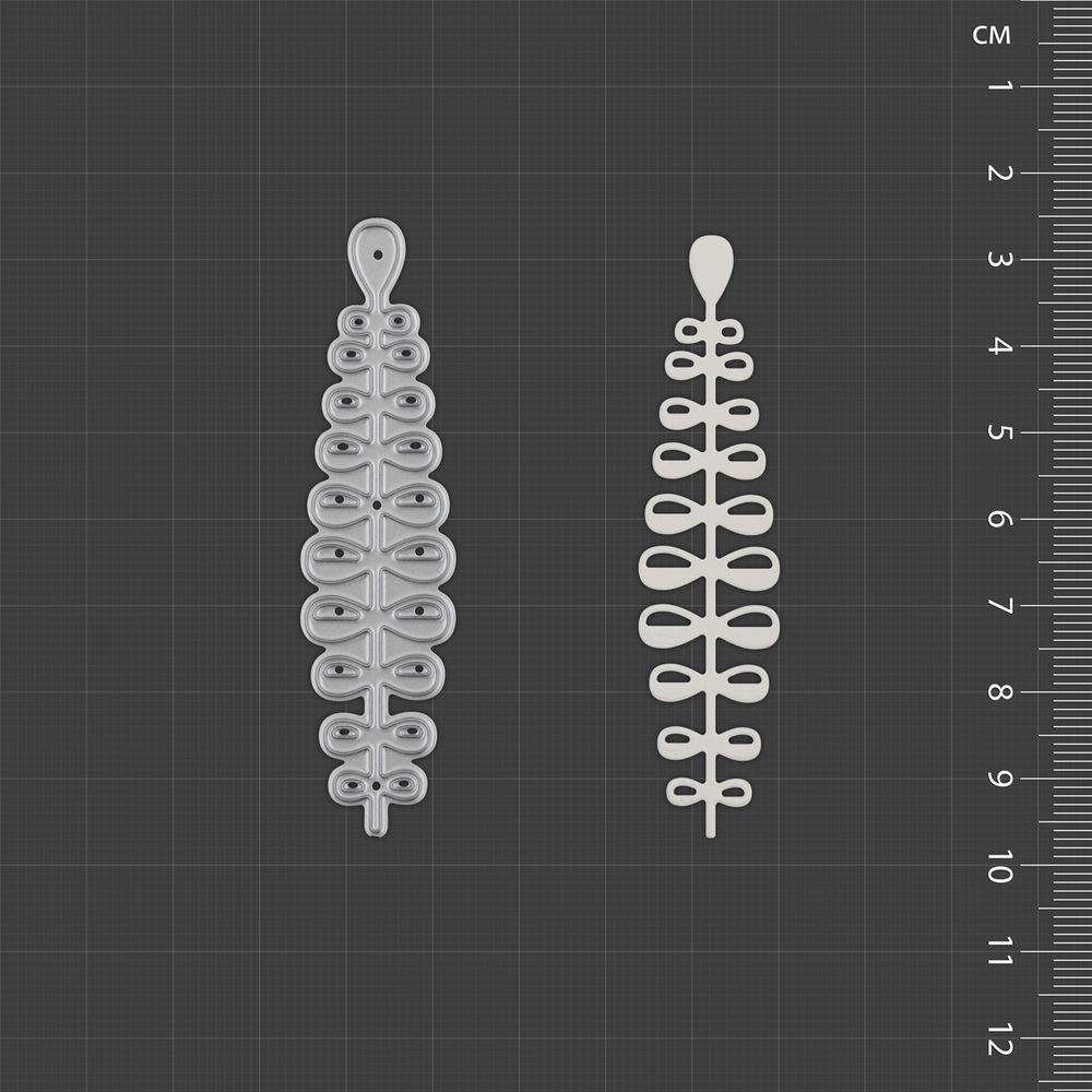 Нож для вырубки 1.9х7.2 см, Веточка, Mr.Painter DICUT-M0003