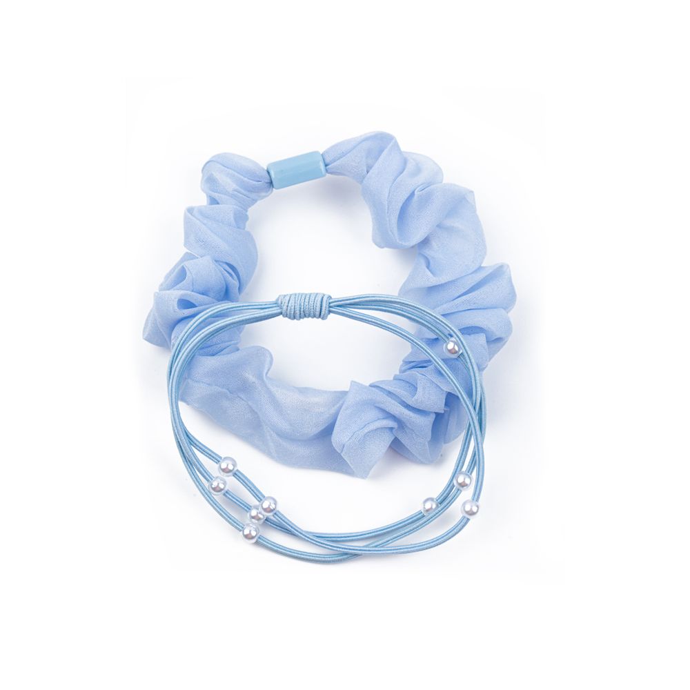 Набор резинок для волос 10 шт (5х2 шт), №01 голубой, Cherry Mary TR07072