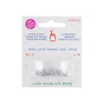 Крючки пришивные 9 мм, 14 шт, с петлями, серебристые, без никеля, Pony, 78502/01