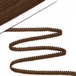 Тесьма Шанель плетеная 8 мм, 0384-0017 цв.30 коричневый уп.9м