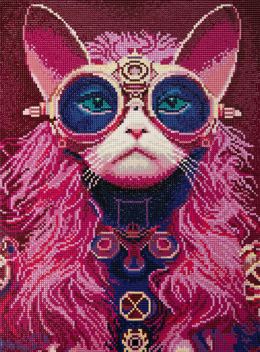 Алмазная (кристальная) мозаика Фрея, на подрамнике Гламурный кот, 30х40 см