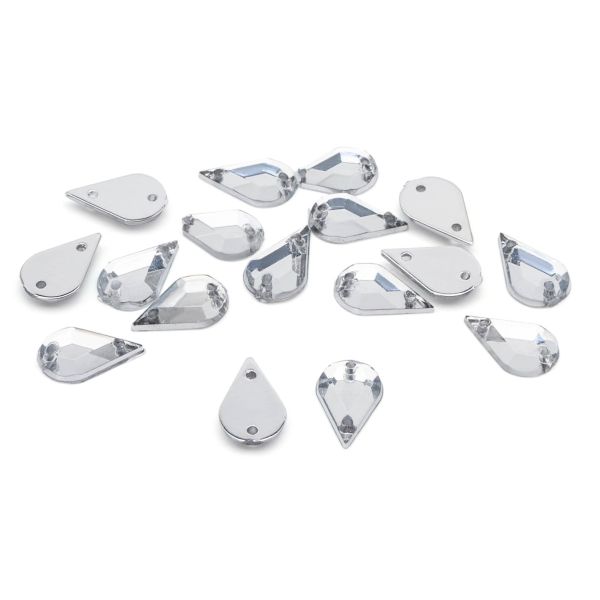 Стразы пришивные 6х10 мм, акриловые, слеза, 18 шт, N38 прозрачный, Astra&Craft