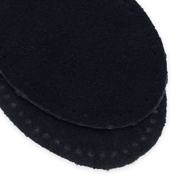 Заплатки пришивные из замши, овал 6х8,2см с перфорацией, 2 шт, 100% кожа, 20 черный, 59114