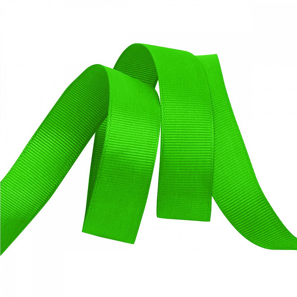 Лента репсовая (в рубчик) 20.0 мм / 22.8±1 метра, 579 ярк.зеленый, Magic4Hobby