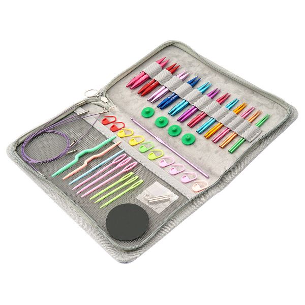 Набор съемных спиц для вязания 3.0-8.0 мм, 8 см, 12 размеров, алюминий, Hobby&Pro Stars