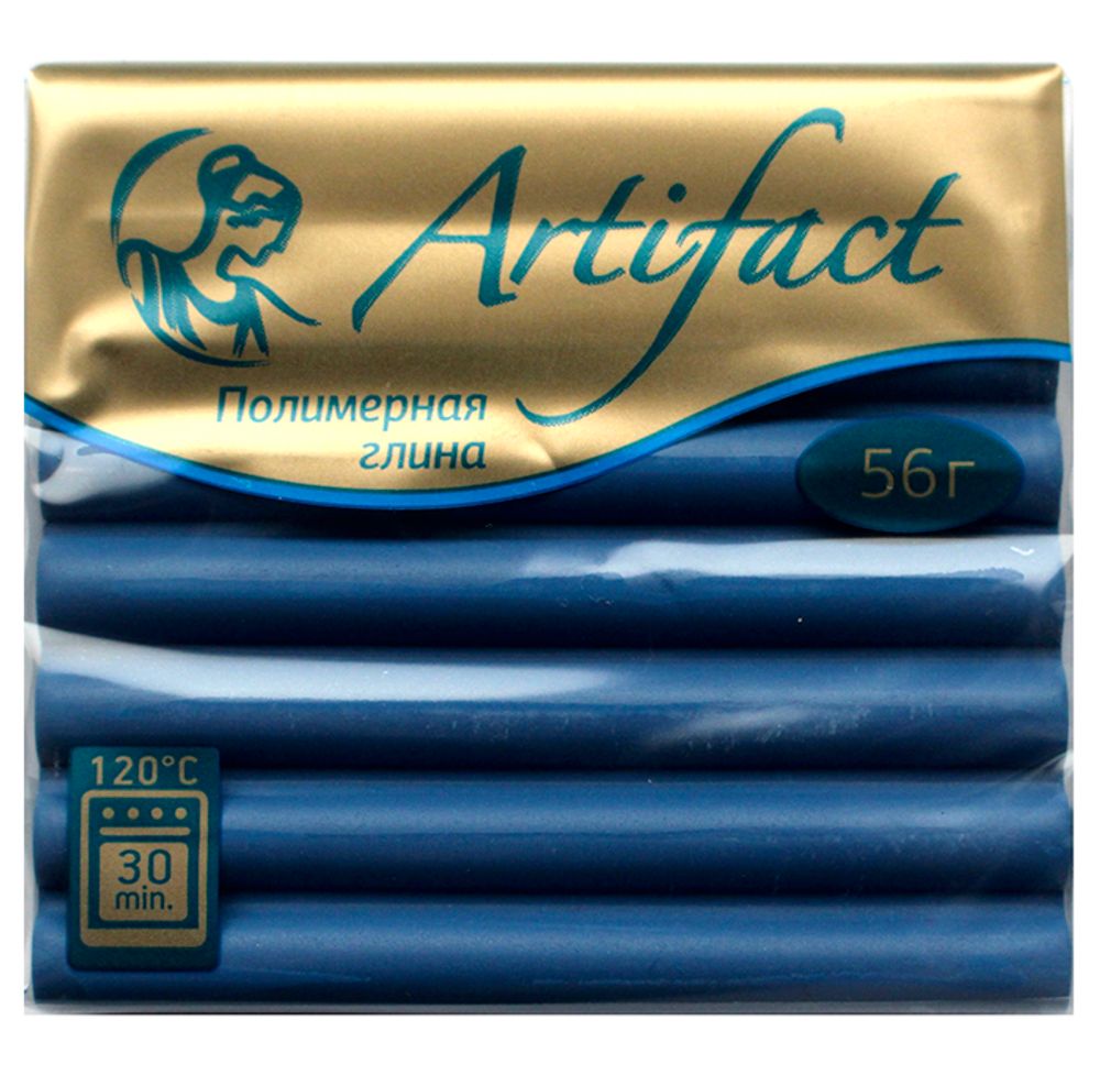 Полимерная глина Артефакт с повышенной прочностью, АФ.822933/7457 классический, цв. Дымчатый синий 56 г