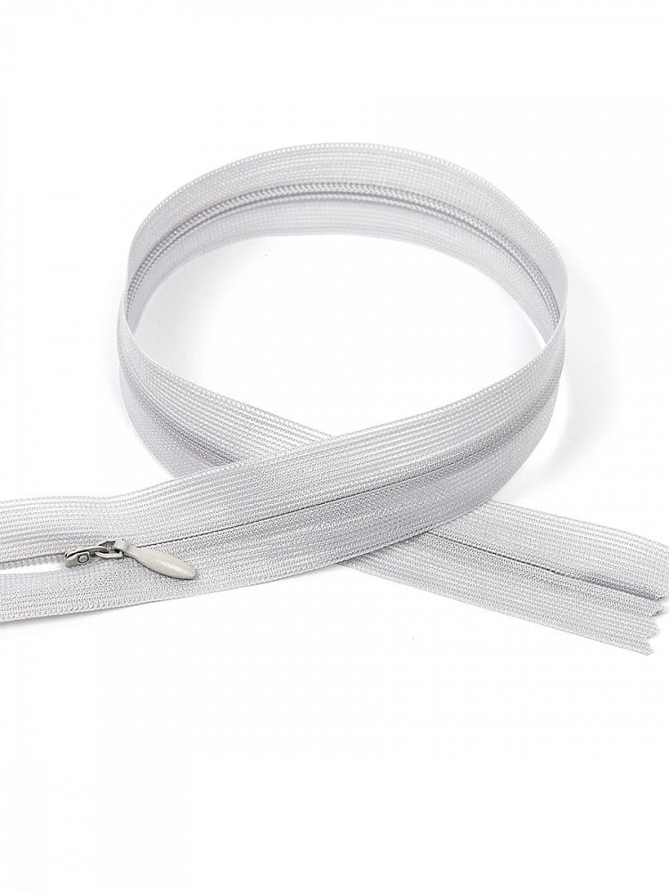 Молния потайная (скрытая) Т3 (3 мм) 1 зам., н/раз., 50 см, S336 серый, 50 шт, Mzip