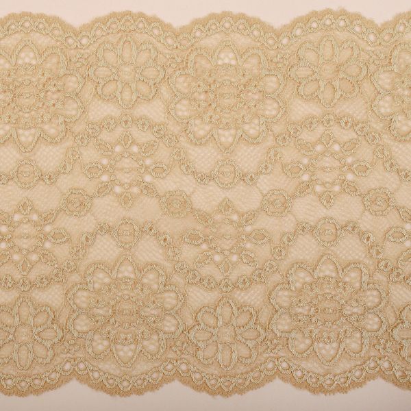 Кружево бельевое эластичное 185 мм / 3 метра, TBY.00755, цв.126 бежевый