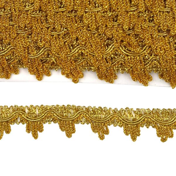 Тесьма металлизированная 25 мм, 18,29м (яркое золото)