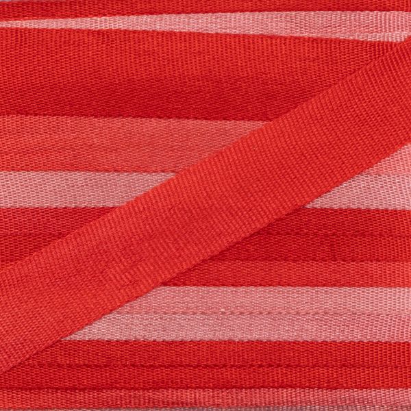 Лента (тесьма) шелковая 7.0 мм / 9.1±0.5 метров, M046 розовый/красный, Gamma SRM-7