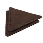 Заплатки пришивные из замши, треугольник равносторонний 8см с перфорацией, 2 шт, 100% кожа, 21 темно-коричневый, 59126