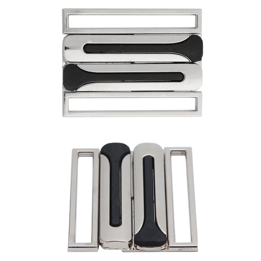 Пряжка ременная металл 50 мм (никель +черн), 4 шт