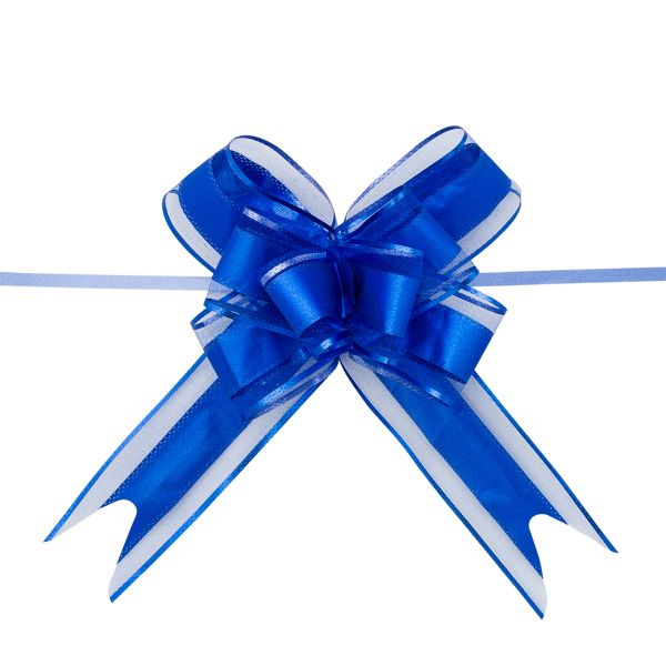 Бант-бабочка для упаковки подарка ⌀15 см, ширина ленты 5 см, 10 шт, 03 темно-синий