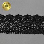 Кружево гипюр (плетёное) 65 мм, цв.05 черный, уп. 9 м, Kruzhevo