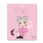 Тетрадь ученическая школьная, выборочные блёстки, A5+ 18 л. на скобе 65 г/м², белизна 100%, 20 шт, линия, 000712 Школьница, Светоч 18ТЕТл-002