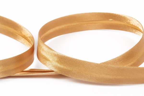 Косая бейка атласная 15 мм / 132±1 метра, 007/1 коричнево-бежевый, Gamma GK-15P