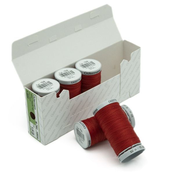Нитки суперкрепкие Gutermann Extra Strong M782, 100м, 156 красный, 5 катушек