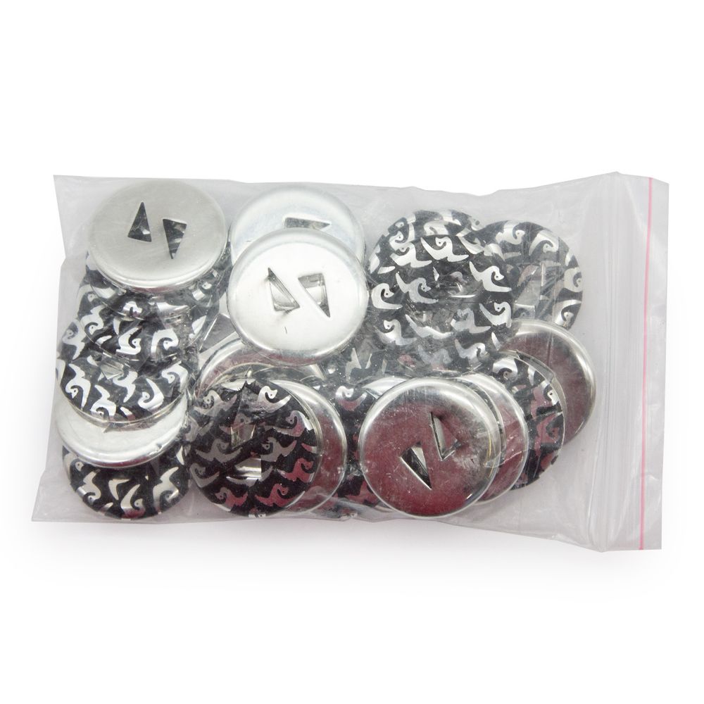 Пуговицы на ножке пальтовые, черный/серебро, 48L (черный), 24 шт