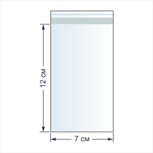 Пакет с липкой лентой 30 мкр. 7х12 см, 100 шт, Gamma