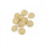Пуговицы на ножке металлические 24L=15мм, С-MP06 цв.золото, 10 шт