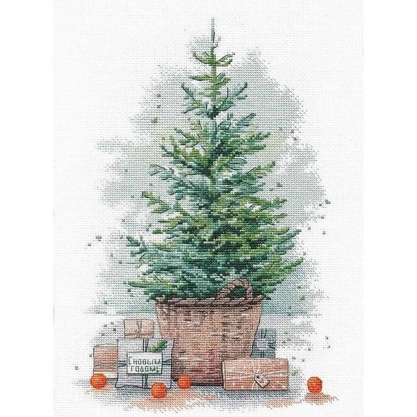 Набор для вышивания нитками Овен 1567, Новогодний сюрприз 18х27 см