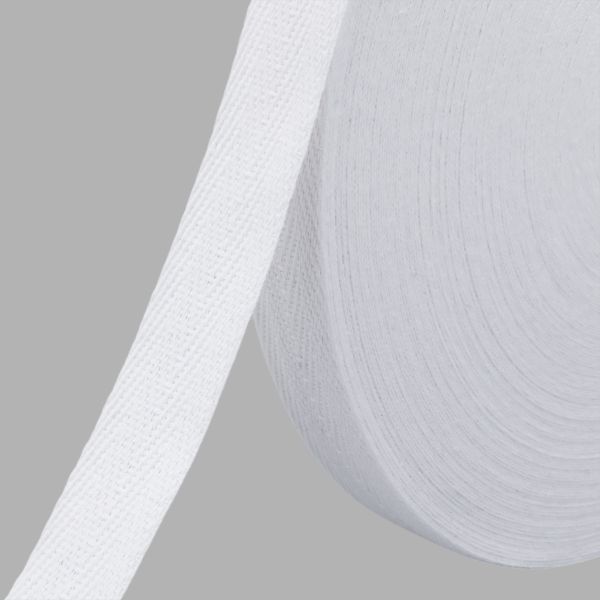 Тесьма (лента) киперная (100 х/б) 20 мм / 45.72 метра, 70 белый, 6190-2026