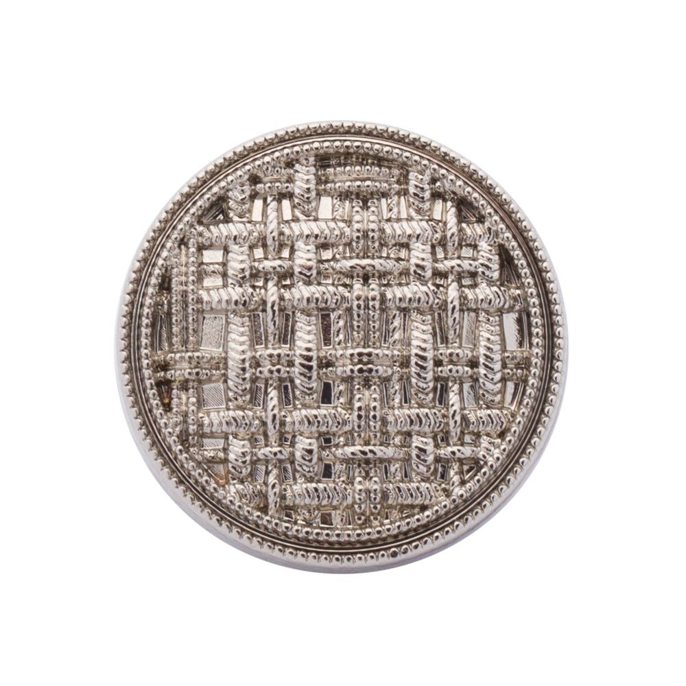 Пуговицы на ножке 24L=15 мм, металл, Silver (серебристый), 10 шт, MP06